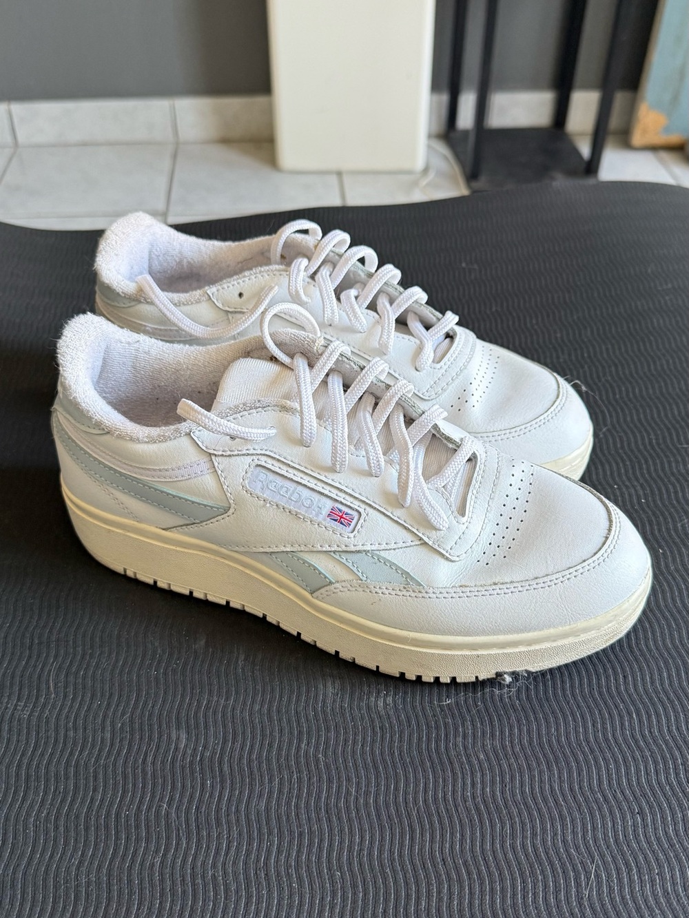 Reebok Women’s White Sneakers with Light Gray Accents